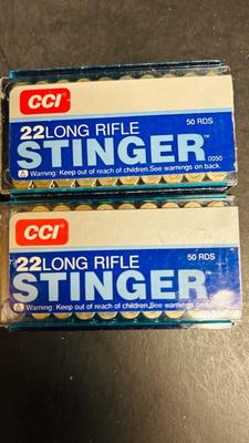 4 NEW BOXES OF CCI 22 LONG RIFLE STINGER