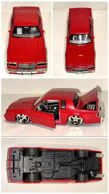 3 Die Cast Cars 1:24 Jada Toys 1972 Cheyenne Pickup, 2002 Escalade, 1987 Grand National Regal
