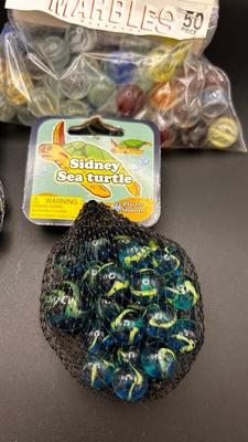 3 BAGS OF UNOPENED MARBLES