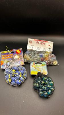 3 BAGS OF UNOPENED MARBLES