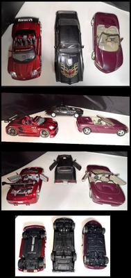 Die Cast 1:24 Lot of 3 Cars: Toyota Muscle Machines, 1973 Pontiac Firebird Transam, Stingray III