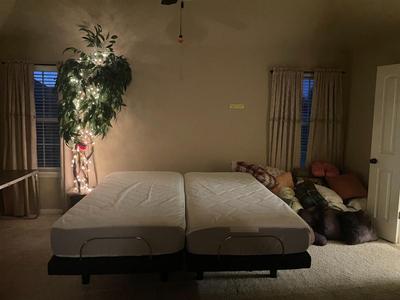 Fully adjustable bed and pillows lot