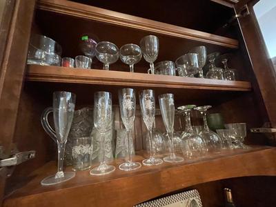 Cabinet of Stemware and Decanters