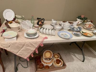 Dishware, 2 full sets plus miscellaneous
