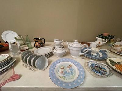 Dishware, 2 full sets plus miscellaneous