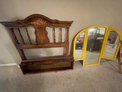 Headboard hutch and mirrors