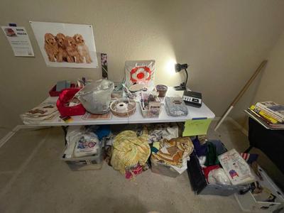 Craft Lot and antique chair