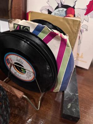 Desk Full of Electronics and Records