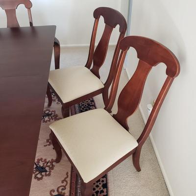 LOT 1: American Drew Dining Set-6 Chairs, Table & Table Protector