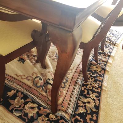 LOT 1: American Drew Dining Set-6 Chairs, Table & Table Protector