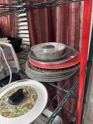 Shelf of Cookware and Misc Kitchen Items