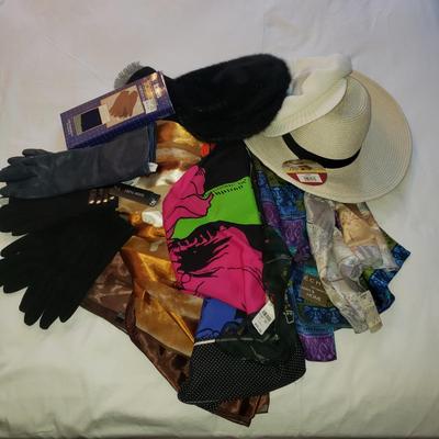 LOT 6Y: Assortment of Scarves, Gloves & Hats Some New with Tags