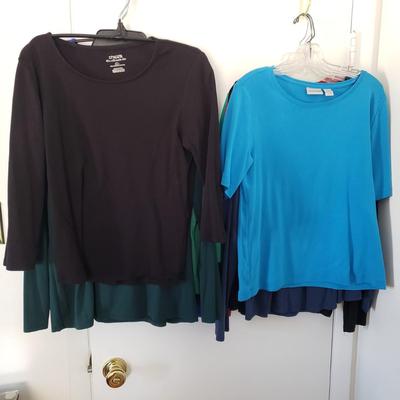LOT 9Z: 13 Chico's Basic Solid Tops Size 1-2