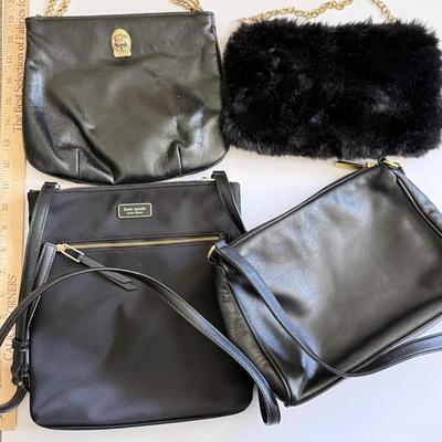 LOT 25D: Black Shoulder Bags: Kate Spade, Fuzzy Lord & Taylor & More