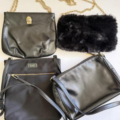 LOT 25D: Black Shoulder Bags: Kate Spade, Fuzzy Lord & Taylor & More