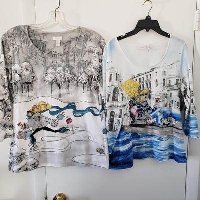 LOT 41Z: Collection of Fun Printed Shirts by Chico's