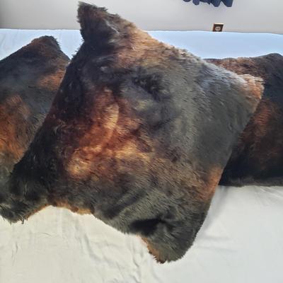 LOT 44Y: Faux Fur Pillows & Blankets by Restorarion Hardware & Others