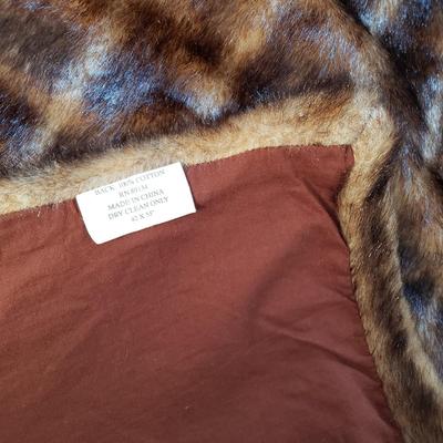 LOT 44Y: Faux Fur Pillows & Blankets by Restorarion Hardware & Others