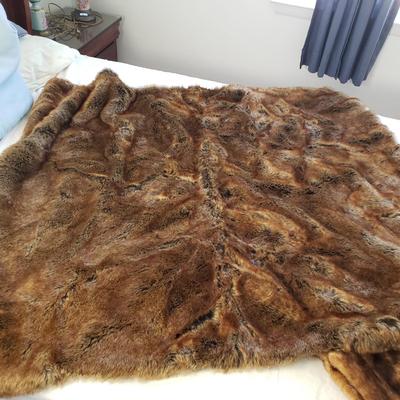 LOT 44Y: Faux Fur Pillows & Blankets by Restorarion Hardware & Others