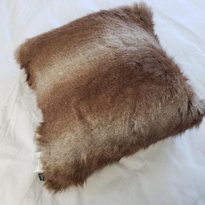 LOT 44Y: Faux Fur Pillows & Blankets by Restorarion Hardware & Others