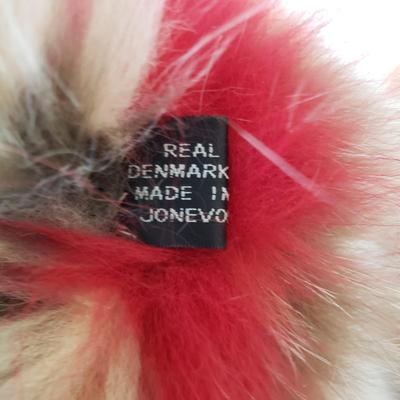 LOT 45Y: Multicolor Mink Scarf & Animal Fur Teddy Bear