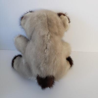 LOT 45Y: Multicolor Mink Scarf & Animal Fur Teddy Bear