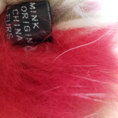 LOT 45Y: Multicolor Mink Scarf & Animal Fur Teddy Bear