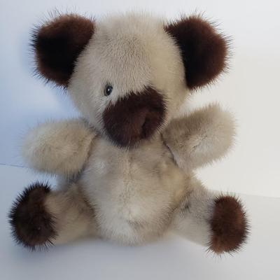 LOT 45Y: Multicolor Mink Scarf & Animal Fur Teddy Bear