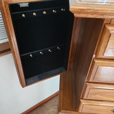 LOT 48Z: Vintage Wooden Jewelry Armoire
