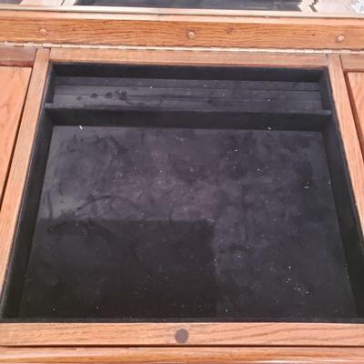 LOT 48Z: Vintage Wooden Jewelry Armoire