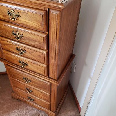 LOT 48Z: Vintage Wooden Jewelry Armoire