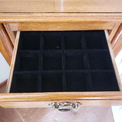 LOT 48Z: Vintage Wooden Jewelry Armoire