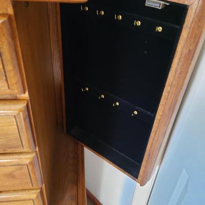 LOT 48Z: Vintage Wooden Jewelry Armoire