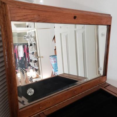 LOT 48Z: Vintage Wooden Jewelry Armoire