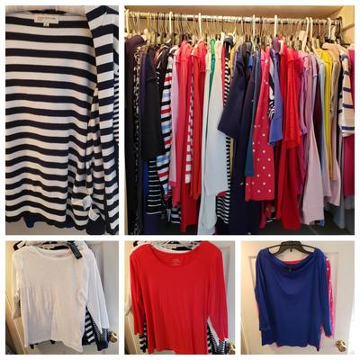 LOT 51Z: Closet Full of 100 Shirts & Sweaters