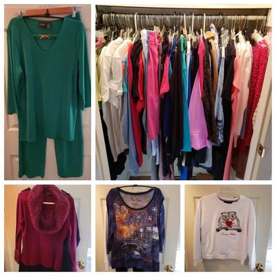 LOT 52Z: Closet Full of 100 Tshirts, Sweatshirts, Pants & More