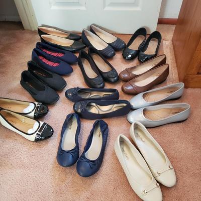 LOT 53Z: Size 9-10 Ballet Flats-Clarks, Cliffs & More