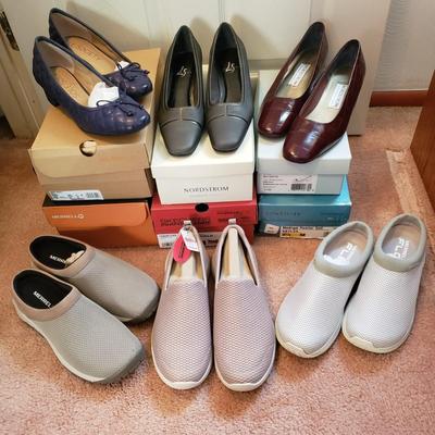 LOT 55Z: New Shoes Size 9.5- Sketchers, Merrell & Others