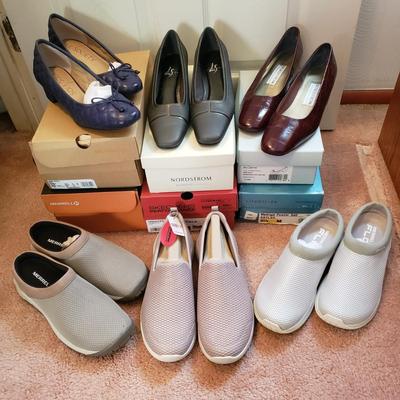 LOT 55Z: New Shoes Size 9.5- Sketchers, Merrell & Others