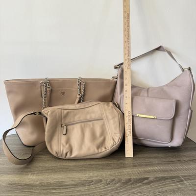 LOT 63D: Croft & Barrow Leather Bag, Nordstrom Front Pocket Purse & Nine West Tote