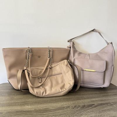 LOT 63D: Croft & Barrow Leather Bag, Nordstrom Front Pocket Purse & Nine West Tote