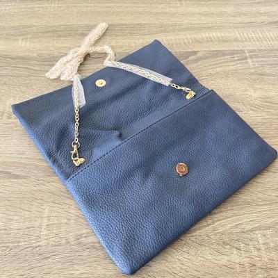 LOT 65: Clutches: Leather Nordstrom, Blue & Patent Leather w/ Chain