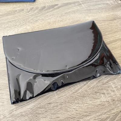 LOT 65: Clutches: Leather Nordstrom, Blue & Patent Leather w/ Chain