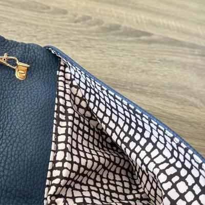 LOT 65: Clutches: Leather Nordstrom, Blue & Patent Leather w/ Chain