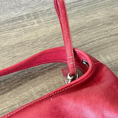 LOT 75L: Coach Red Leather Ergo Hobo Shoulder Bag