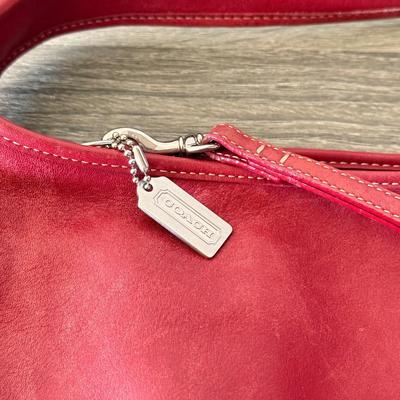 LOT 75L: Coach Red Leather Ergo Hobo Shoulder Bag