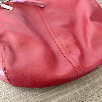 LOT 75L: Coach Red Leather Ergo Hobo Shoulder Bag