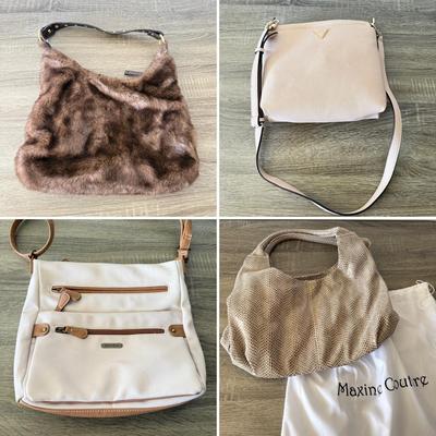 LOT 76L: Collection of Purses: Guess, Tianni Faux Fur, Maxine Couture & MultiSac