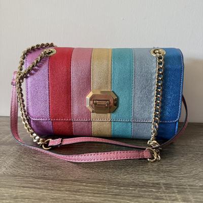 LOT 78L: Aldo Rainbow Glitter Purse, Navy Amanda Smith Shoulder Bag, Preivew Collection Purse & Green Hobo Shoulder Bag