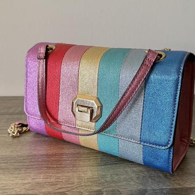 LOT 78L: Aldo Rainbow Glitter Purse, Navy Amanda Smith Shoulder Bag, Preivew Collection Purse & Green Hobo Shoulder Bag